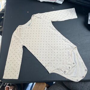 Carter's Cream Baby Onesie with Black Dots
